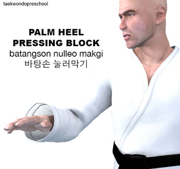 Palm Heel Pressing Block ( 바탕손 눌러막기 batangson nulleo makgi )