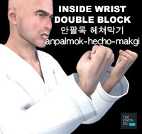 Inside Wrist Double Block ( 안팔목 헤쳐막기 anpalmok-hecho-makgi )