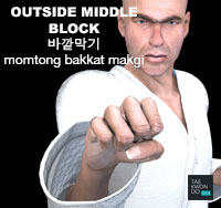 Outside Middle Block ( 바깥막기 momtong-bakkat-makgi )