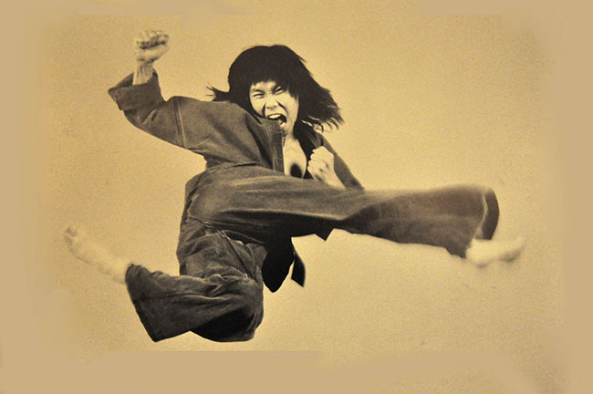 Steven Ho 540 roundhouse kick, circa 1989. Ho helped to popularize the 540 kick in the mid-eighties