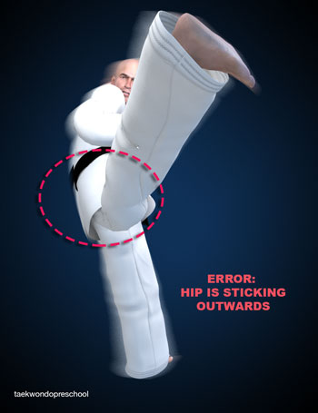 Side Kick ( 옆차기 yeop chagi ) error hip is sticking outwards