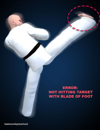 Side Kick ( 옆차기 yeop chagi ) error not hitting target with blade of foot