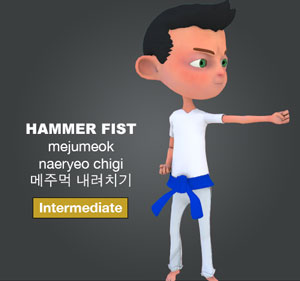 Hammer Fist Downward Strike ( 메주먹 내려치기 mejumeok-naeryeo-chigi )