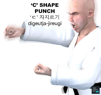 C Shape Punch ( ‘ㄷ’자지르기 digeutja-jireugi )