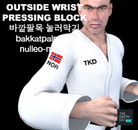 Outside Wrist Pressing Block ( 바깥팔목 눌러막기 bakkatpalmok-nulleo-makgi )