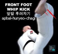 Front Foot Whip Kick ( 앞발 후려차기 apbal-huryeo-chagi )