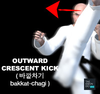 Outward Crescent Kick ( 바깥차기 bakkat-chagi )