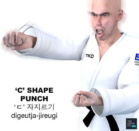 C Shape Punch ( ‘ㄷ’자지르기 digeutja-jireugi )