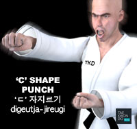 'C' Shape Punch ( ‘ㄷ’자지르기 digeutja-jireugi )