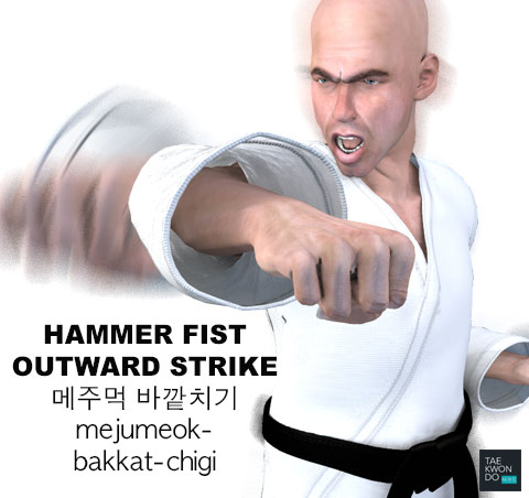 Hammer Fist Outward Strike ( 메주먹 바깥치기 mejumeok-bakkat-chigi )