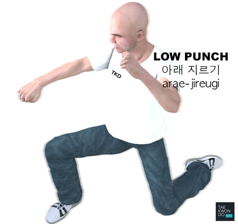 Low Punch ( 아래 지르기 arae-jireugi )