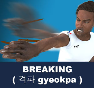 Taekwondo Breaking, the discipline of destroying inanimate materials such as wooden boards, bats, ice or bricks is a feature common to several Asian martial arts