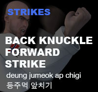 Taekwondo Back Knuckle Forward Strike ( 등주먹 앞치기 deung-jumeok-ap-chigi )