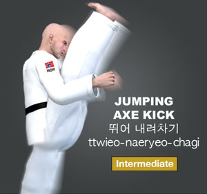 Jumping Axe Kick ( 뛰어 내려차기 ttwieo-naeryeo-chagi )