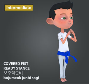 Covered Fist Ready Stance ( 보주먹준비 bojumeok-junbi )